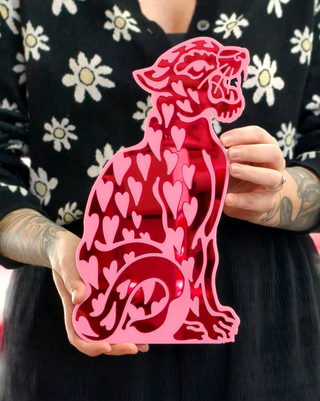 Vintage Leopard Wall Hanging (Red)