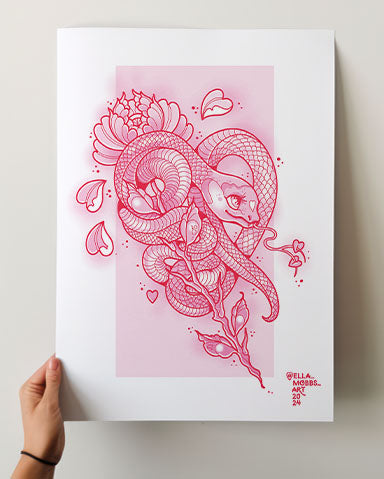 Snake Heart Print