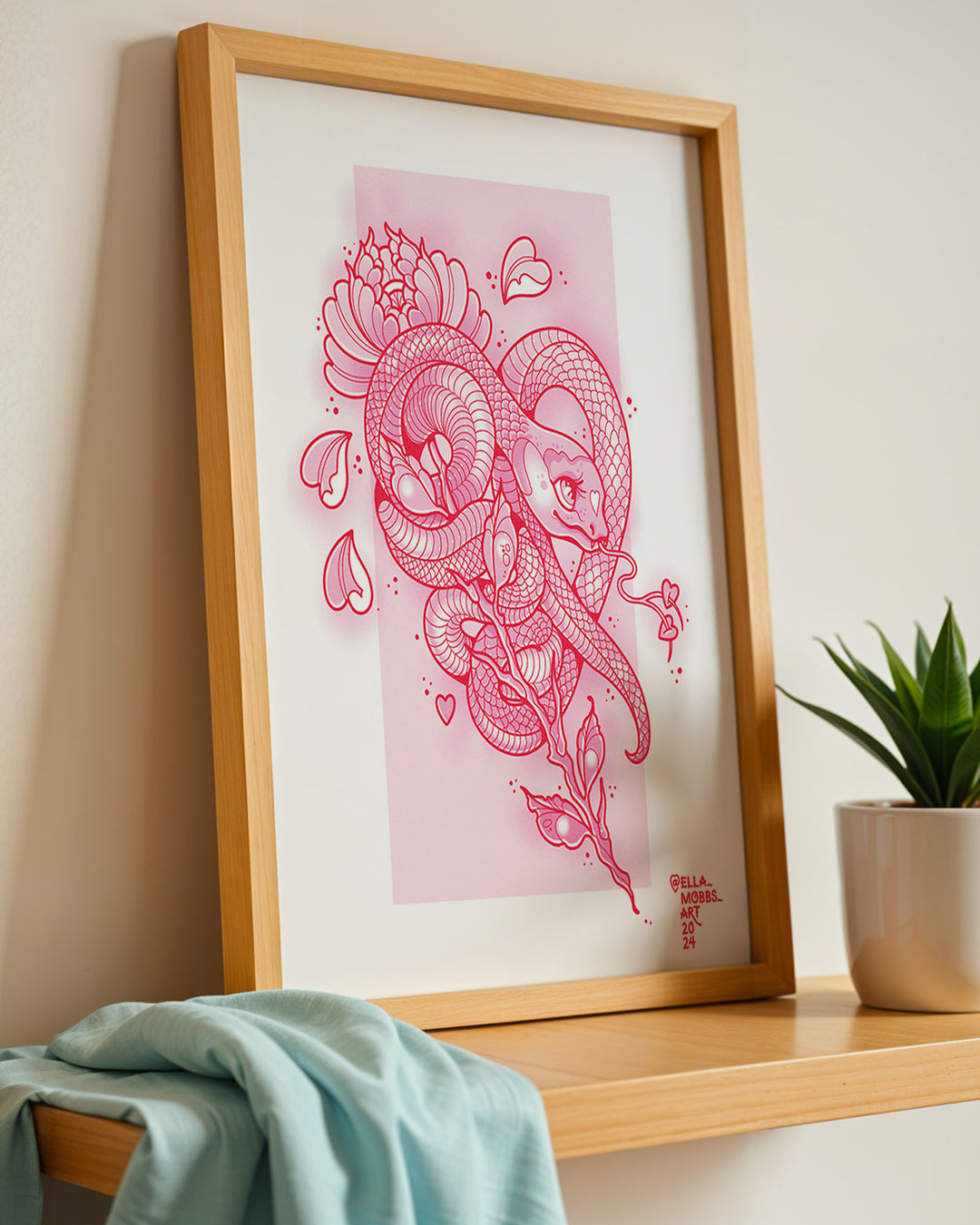 Snake Heart Print