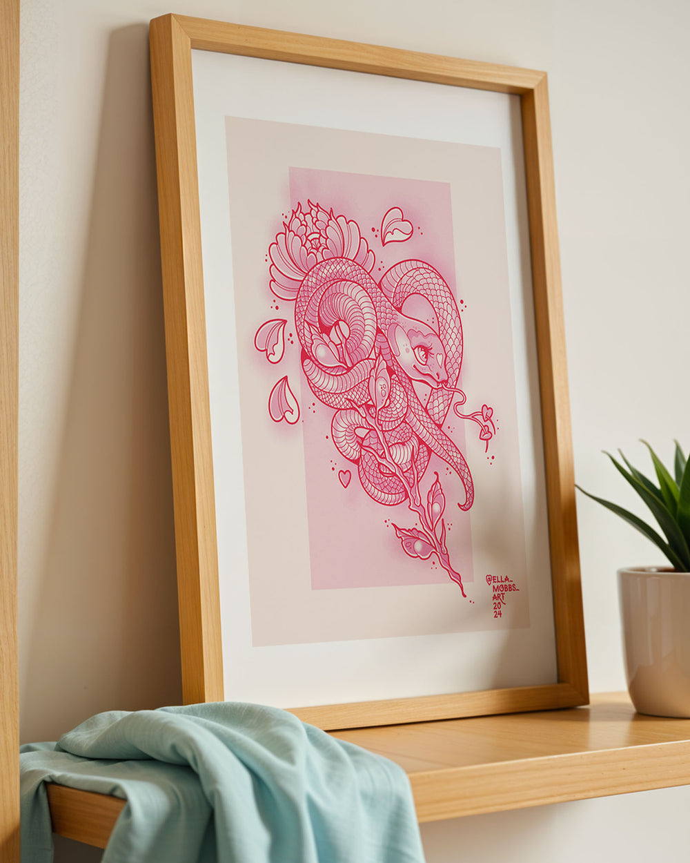 Snake Heart Print