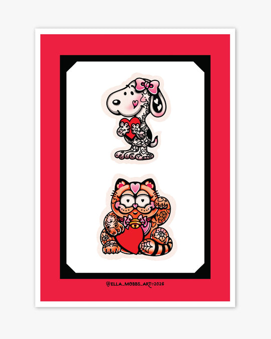 Snoopy and Garfield Print