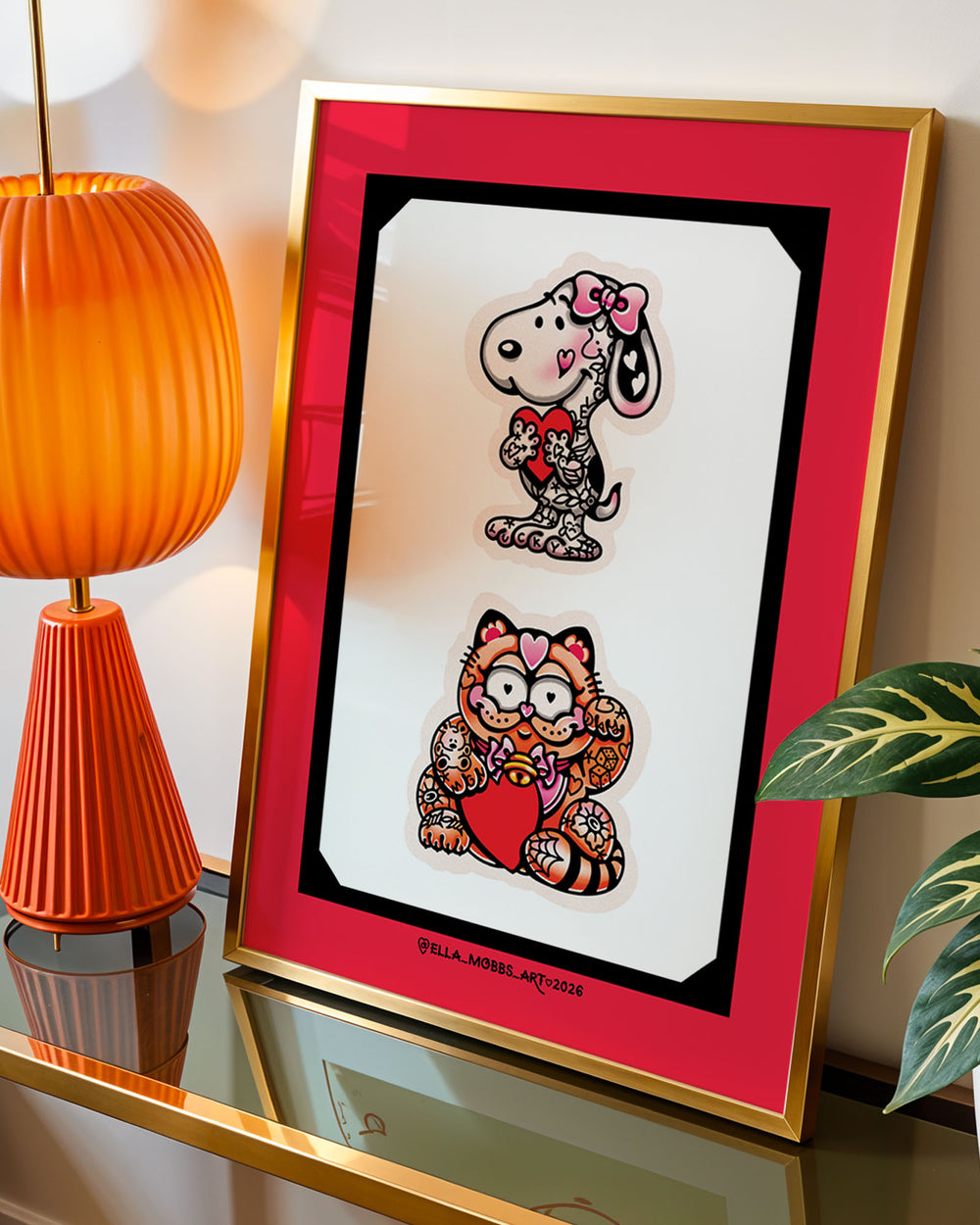 Snoopy and Garfield Print