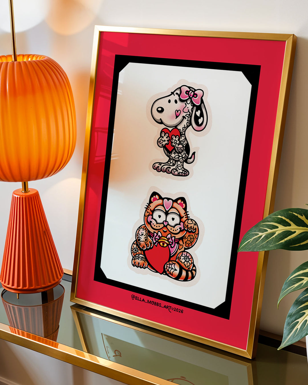 Snoopy and Garfield Print