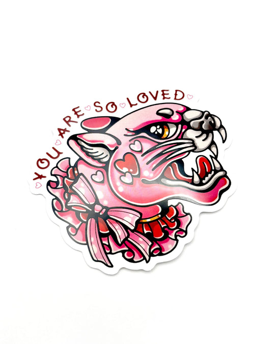 So Loved Panther Sticker - Ella Mobbs