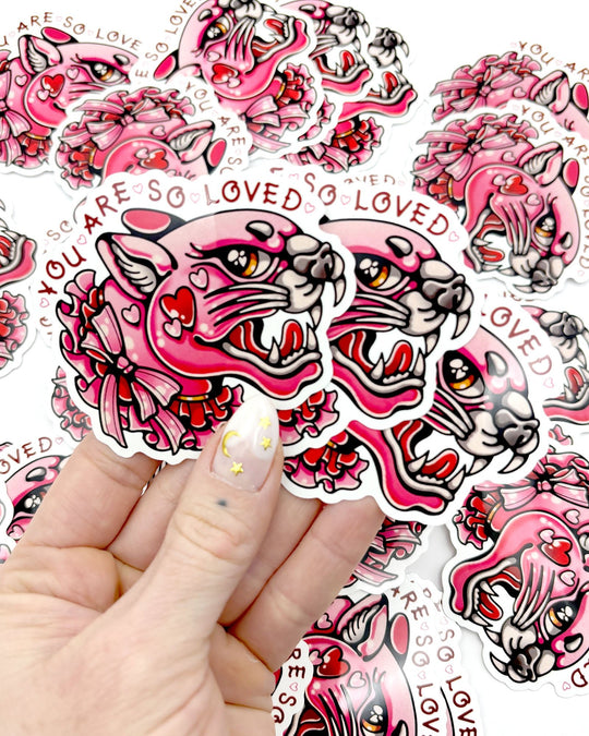 So Loved Panther Sticker - Ella Mobbs
