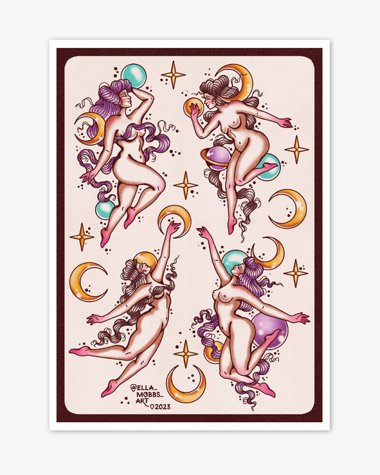 Space Ladies Print - Ella Mobbs