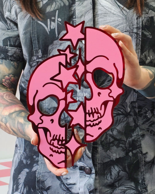 Star Skull Wall Hanging (Pink)