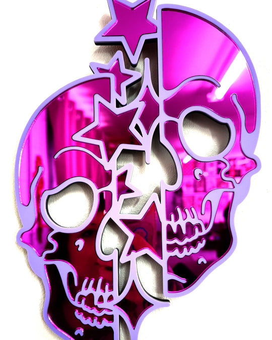 Star Skull Wall Hanging (Purple Mirror)