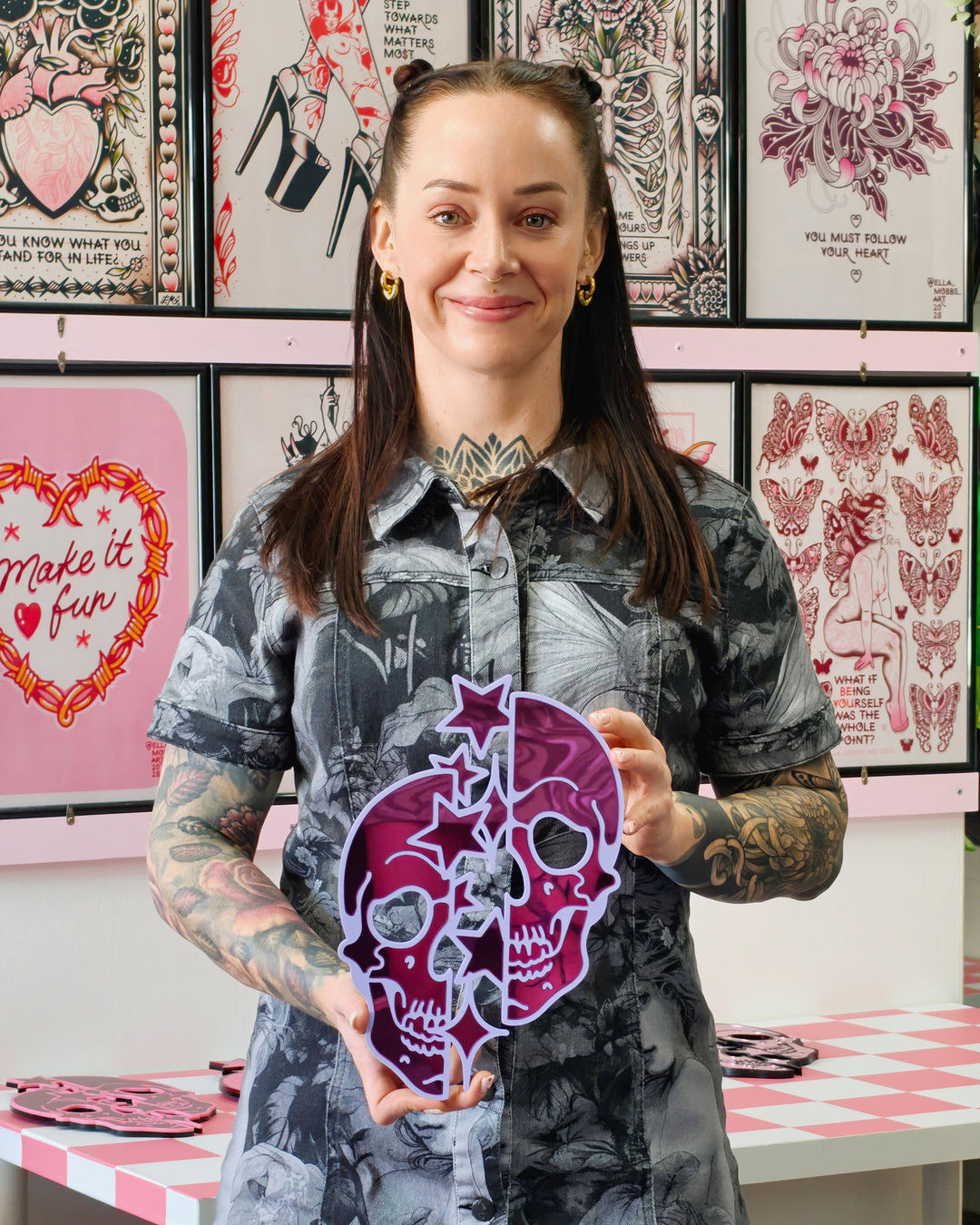 Star Skull Wall Hanging (Purple Mirror)