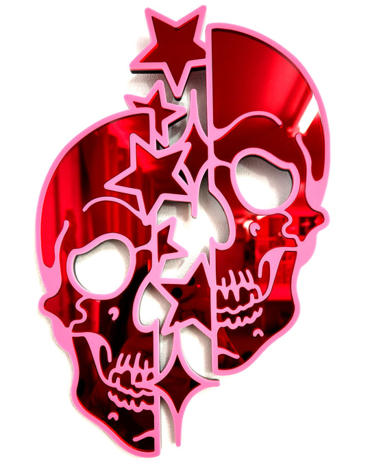 Star Skull Wall Hanging (Red Mirror)