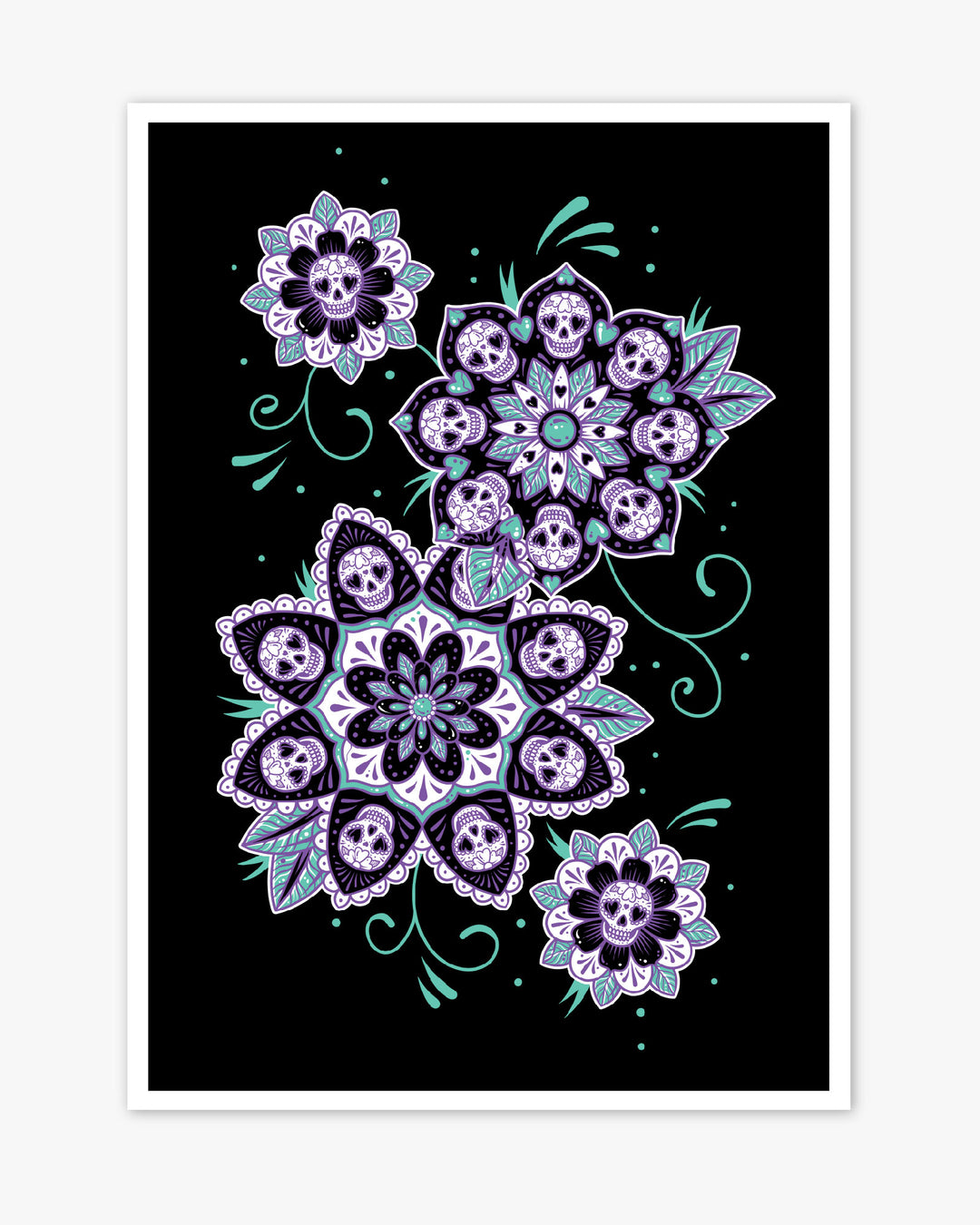 Sugar Skull Mandala Print