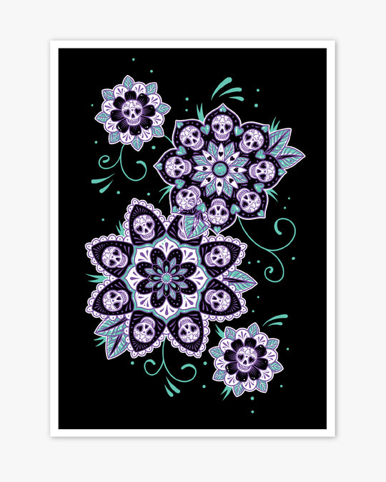 Sugar Skull Mandala Print