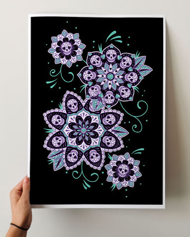 Sugar Skull Mandala Print