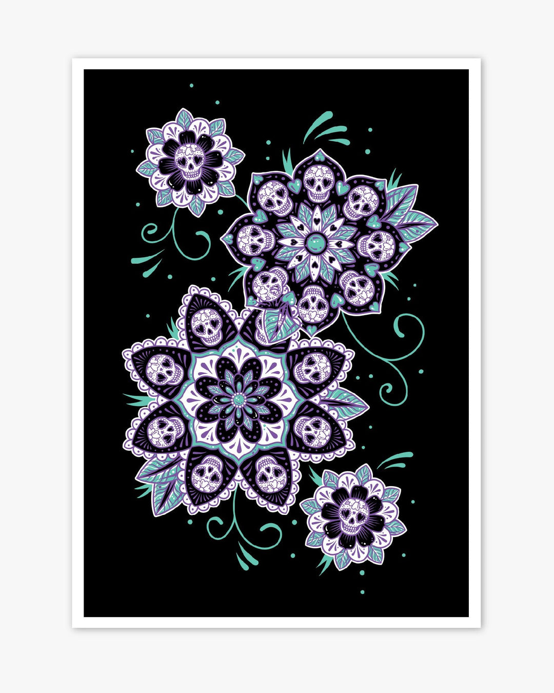 Sugar Skull Mandala Print - Ella Mobbs