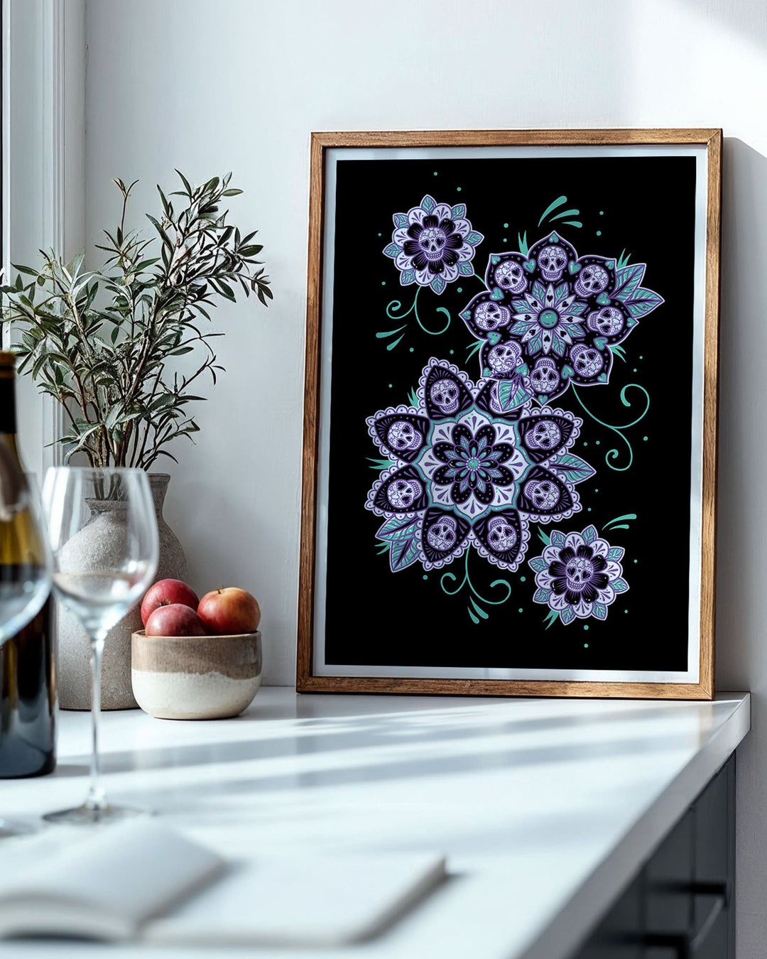 Sugar Skull Mandala Print - Ella Mobbs