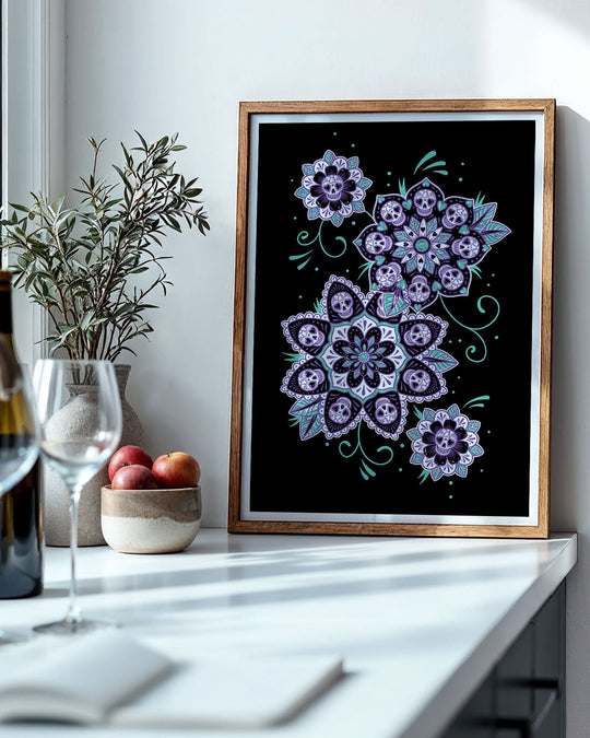 Sugar Skull Mandala Print - Ella Mobbs