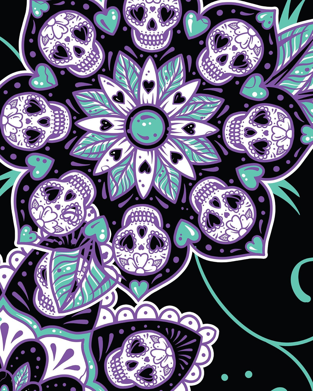 Sugar Skull Mandala Print - Ella Mobbs