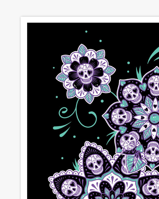 Sugar Skull Mandala Print - Ella Mobbs