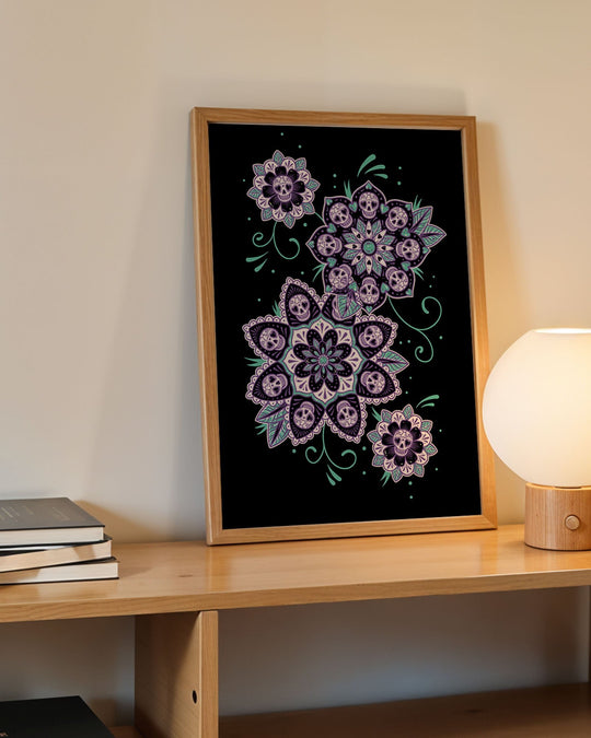 Sugar Skull Mandala Print - Ella Mobbs