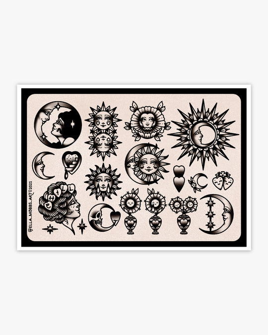Sun and Moon Flash Print