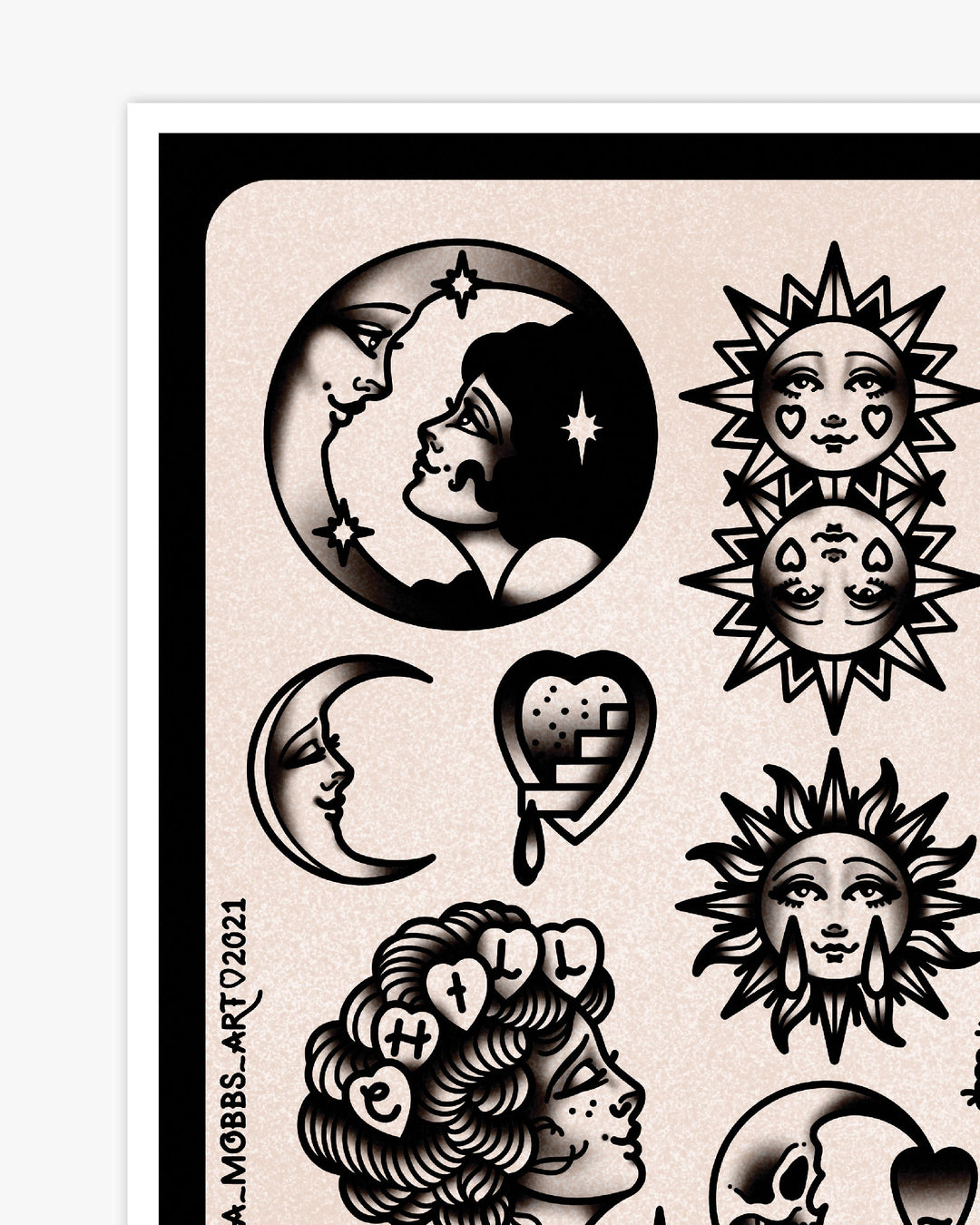 Sun and Moon Flash Print