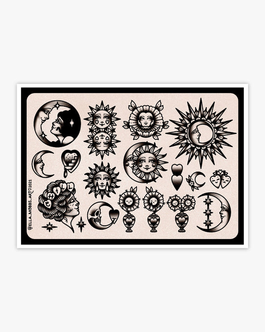 Sun and Moon Flash Print - Ella Mobbs