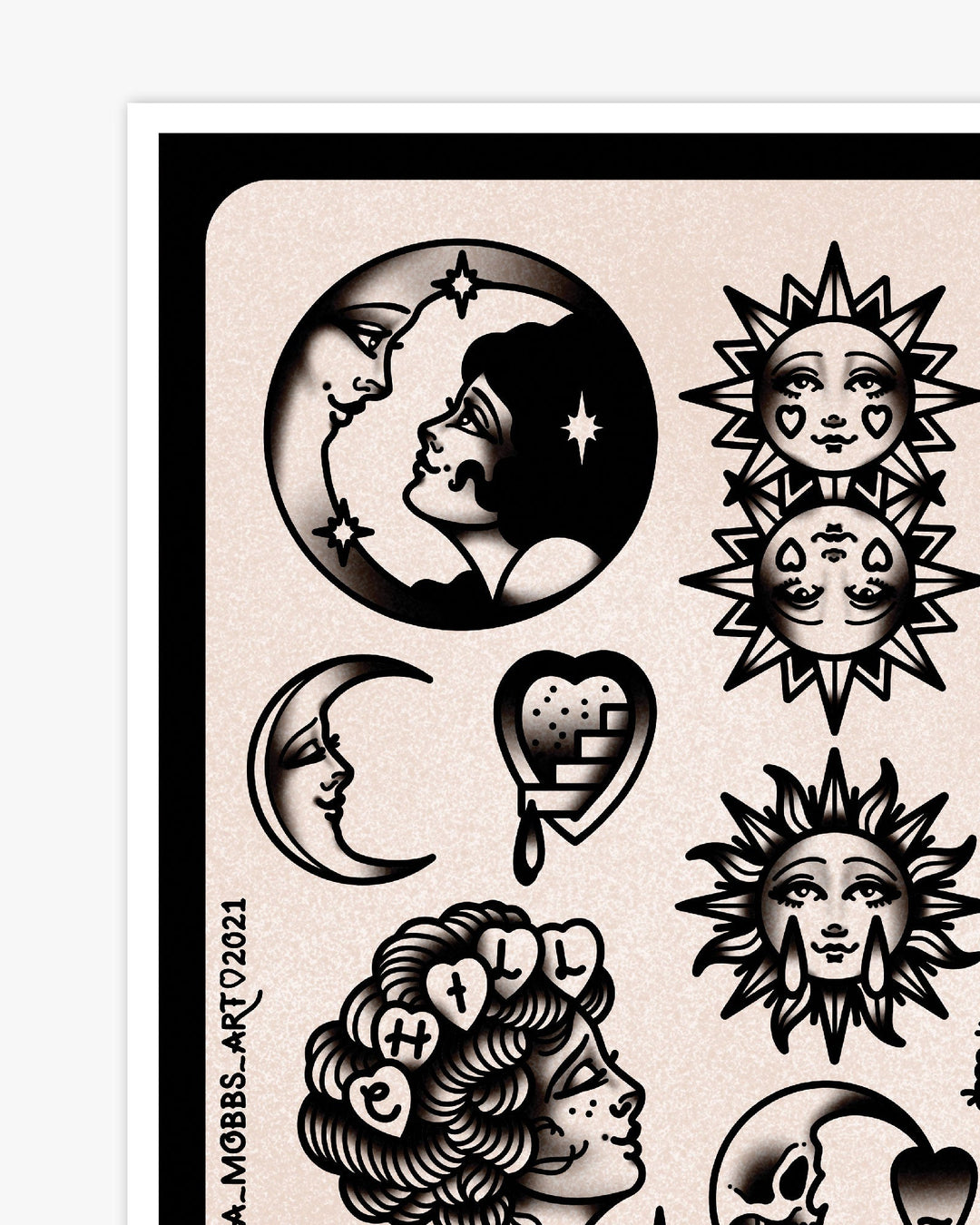 Sun and Moon Flash Print - Ella Mobbs