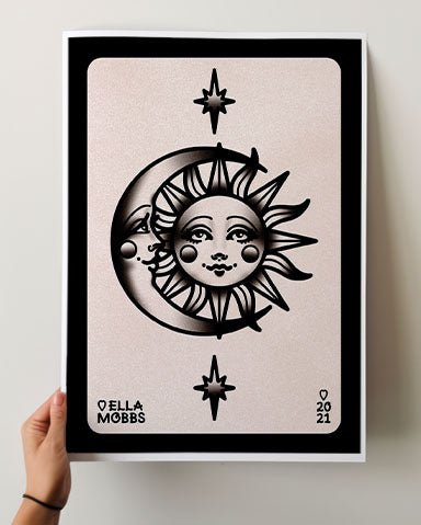 Sun and Moon Pair Flash Print - Ella Mobbs