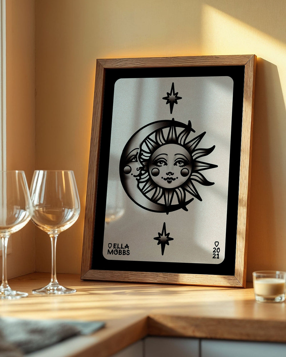 Sun and Moon Pair Flash Print - Ella Mobbs