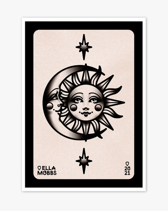 Sun and Moon Pair Flash Print - Ella Mobbs