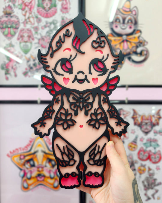 Tattooed Kewpie - Wall Hanging - Small