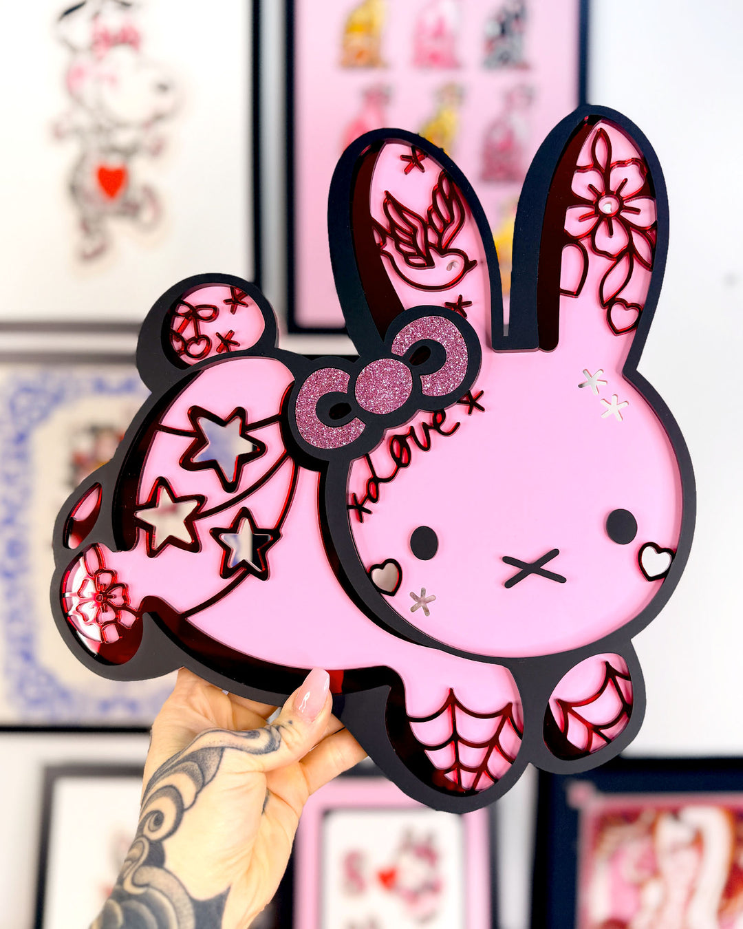 Tattooed Miffy 30cm/11.8" (Pink One-Off)