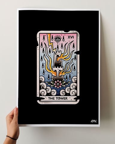 The Tower Tarot Print - Ella Mobbs