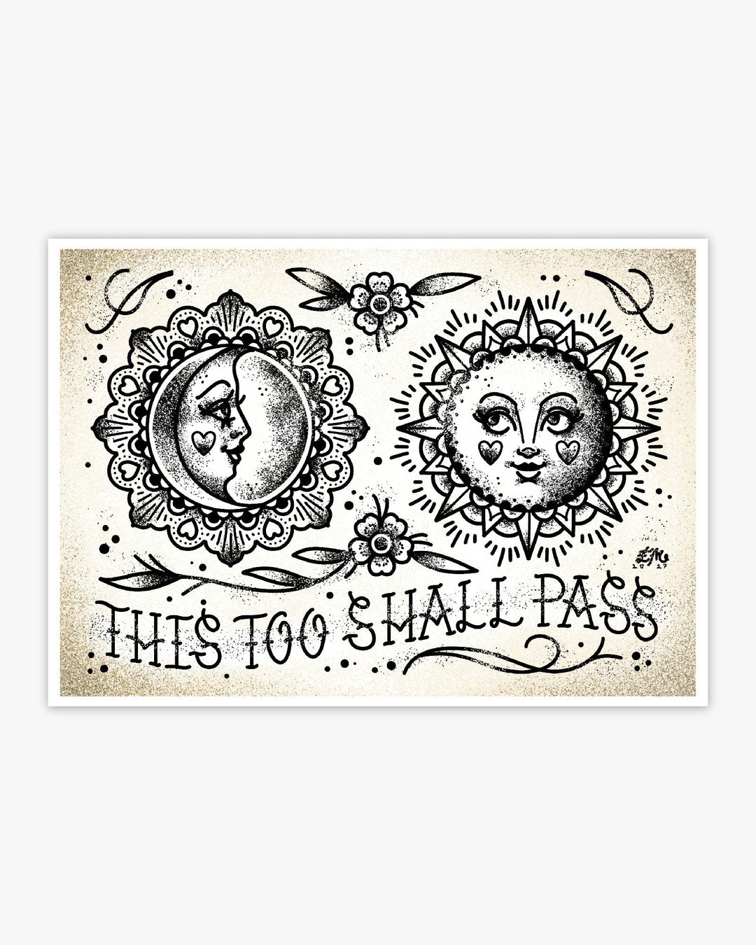 This Too Shall Pass Sun and Moon Print - Ella Mobbs