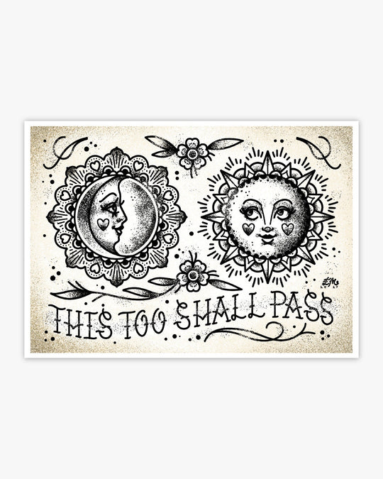 This Too Shall Pass Sun and Moon Print - Ella Mobbs
