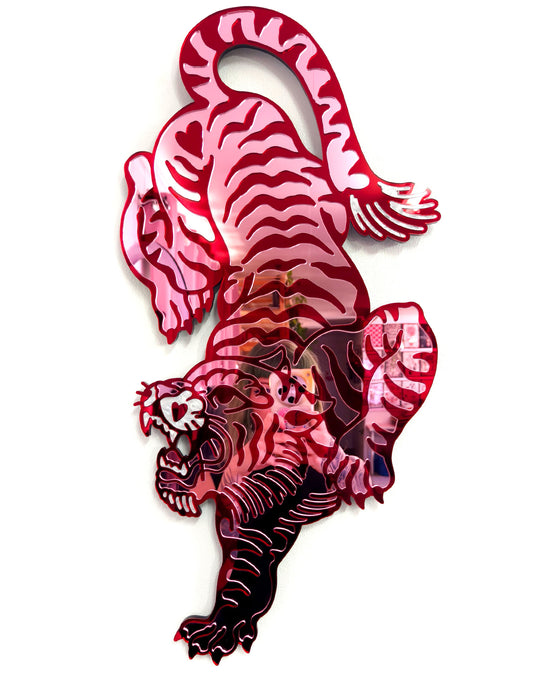 Tiger Wall Hanging (Pink Mirror)