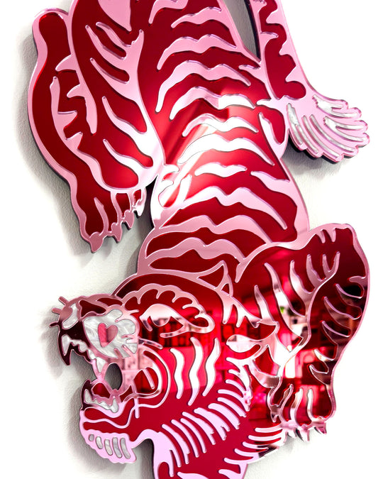Tiger Wall Hanging (Red Mirror)