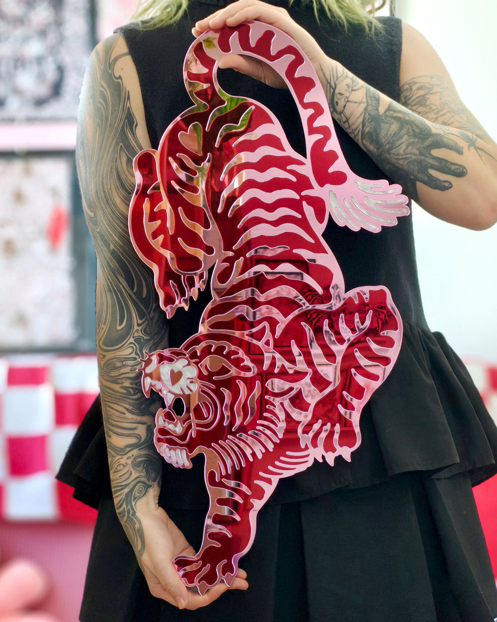 Tiger Wall Hanging (Red Mirror)