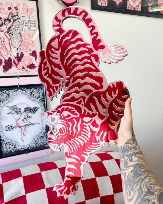 Tiger Wall Hanging (Red Mirror)