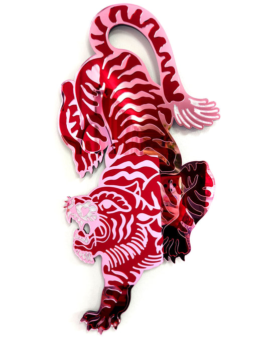 Tiger Wall Hanging (Red Mirror)