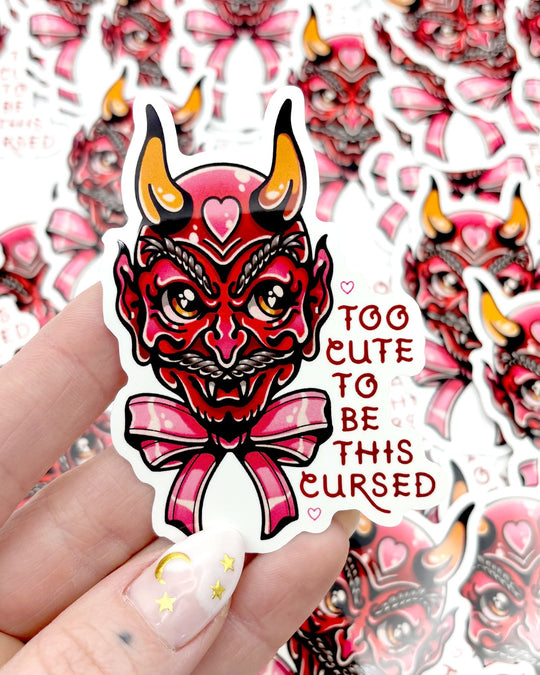Too Cute Devil Sticker - Ella Mobbs