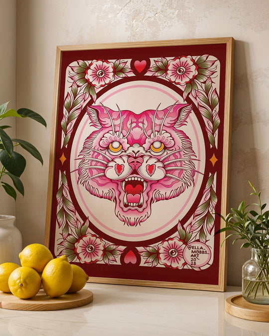 Traditional Tiger Head Print - Ella Mobbs