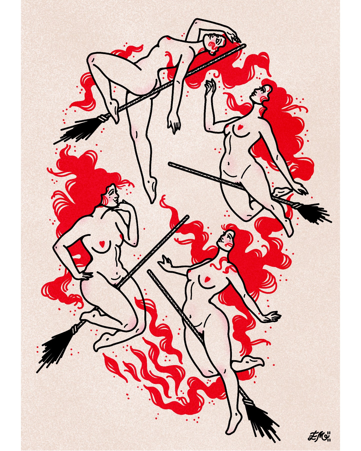 Hot Witches Art Print