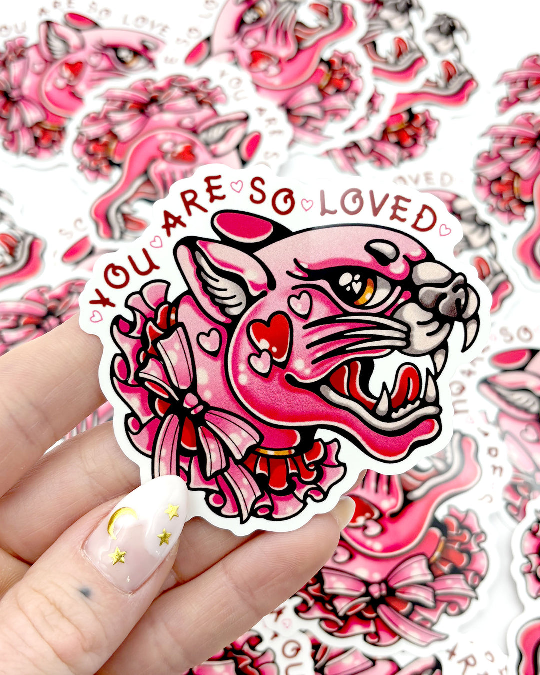 So Loved Panther Sticker