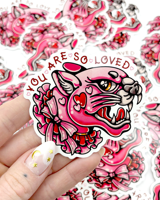 So Loved Panther Sticker