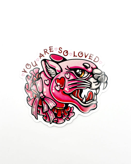 So Loved Panther Sticker