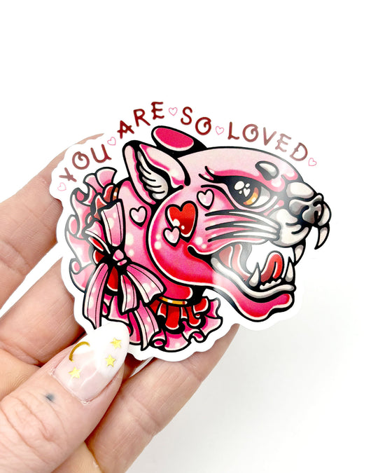 So Loved Panther Sticker