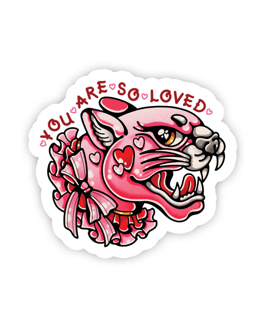 So Loved Panther Sticker