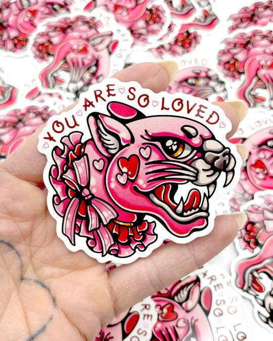 So Loved Panther Sticker
