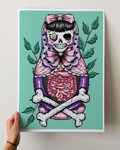 Zombie Russian Doll Print - Ella Mobbs